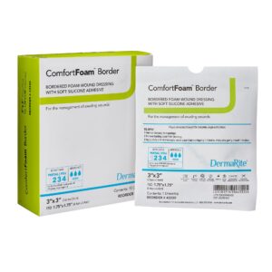 ComfortFoam™ Border Lite Silicone Adhesive with Border Thin Silicone Foam Dressing