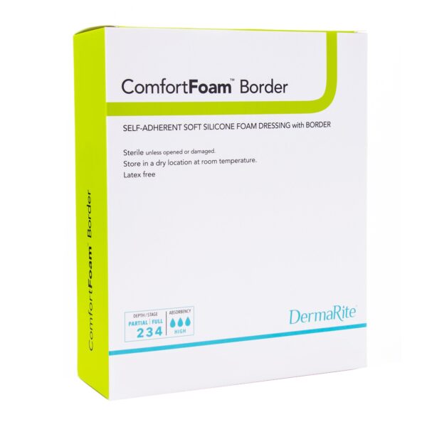 ComfortFoam™ Border Silicone Adhesive with Border Silicone Foam Dressing