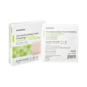 McKesson Lite Silicone Gel Adhesive with Border Thin Silicone Foam Dressing