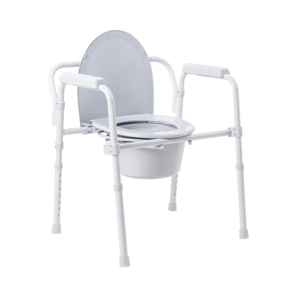 McKesson Folding Fixed Arm Steel Commode Chair