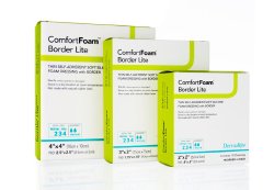 ComfortFoam™ Border Lite Silicone Adhesive with Border Thin Silicone Foam Dressing