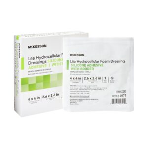 McKesson Lite Silicone Gel Adhesive with Border Thin Silicone Foam Dressing