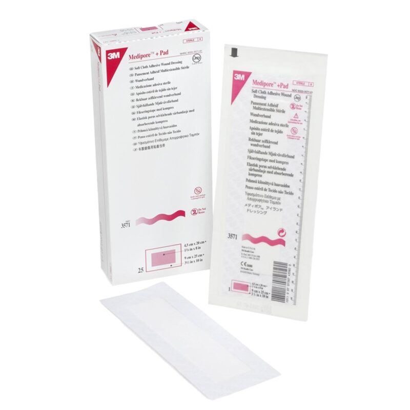 3M™ Medipore™ + Pad Soft Cloth Adhesive Dressing