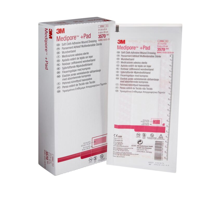 3M™ Medipore™ + Pad Soft Cloth Adhesive Dressing