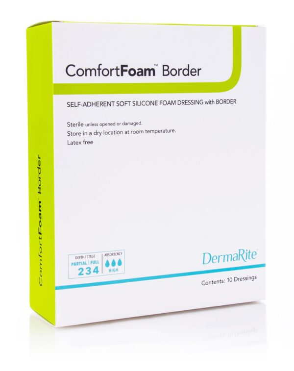 ComfortFoam™ Border Silicone Adhesive with Border Silicone Foam Dressing