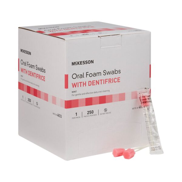 McKesson Oral Swabstick Foam Tip Dentifrice