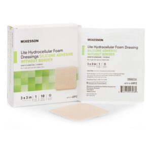 McKesson Lite Silicone Gel Adhesive without Border Thin Silicone Foam Dressing