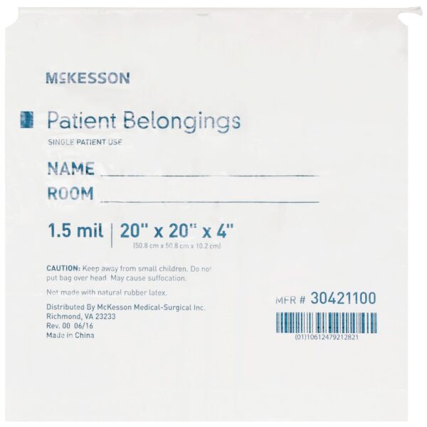 McKesson Patient Belongings Bag