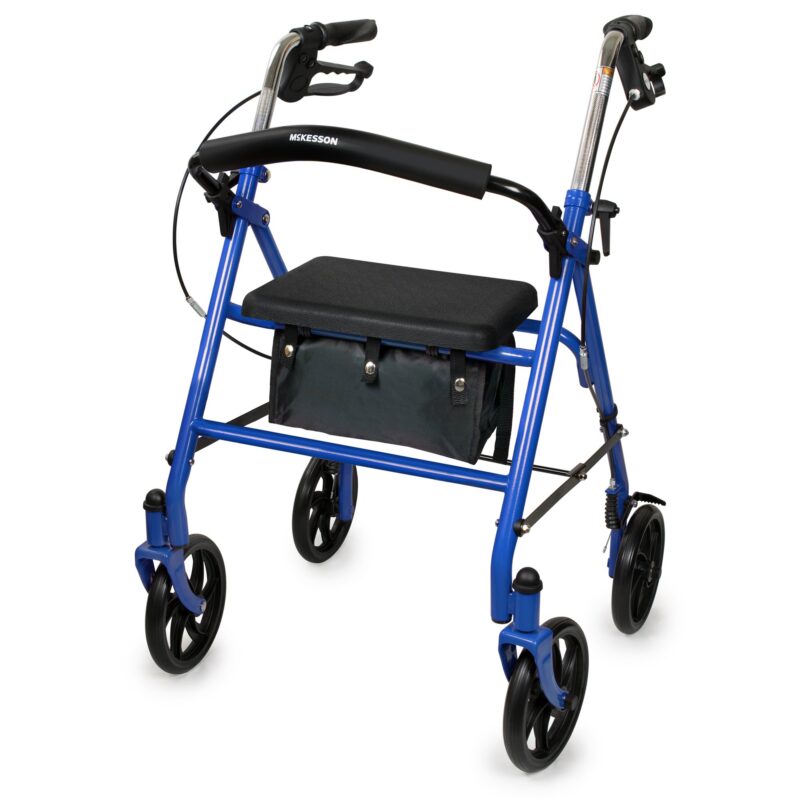 McKesson Folding Steel 4-Wheel Rollator