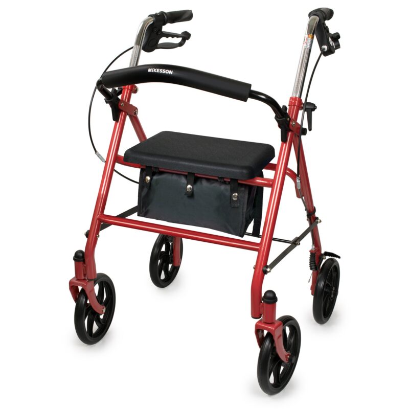 McKesson Folding Steel 4 Wheel Rollator