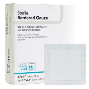 DermaRite® Bordered Gauze White Adhesive Dressing