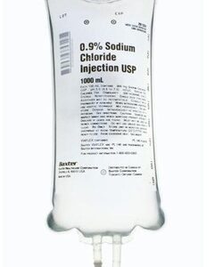 2B1324X Baxter Sodium Chloride, Preservative Free 0.9% IV Solution 1,000 mL. Case of 14