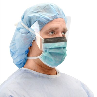 Surgical Mask Cardinal Health Anti-fog Foam ASTM Level 3 Tie Closure One Size Fits Most Box of 50