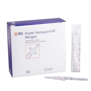 Peripheral IV Catheter Insyte™ Autoguard™ BC 20 Gauge 1 Inch BD Vialon Winged Hub Blood Control Push Button Safety