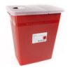 Sharps Container Red Base 13-3/4 W X 13-3/4 D X 14 H Inch Horizontal / Vertical Entry 8 gal Each 1